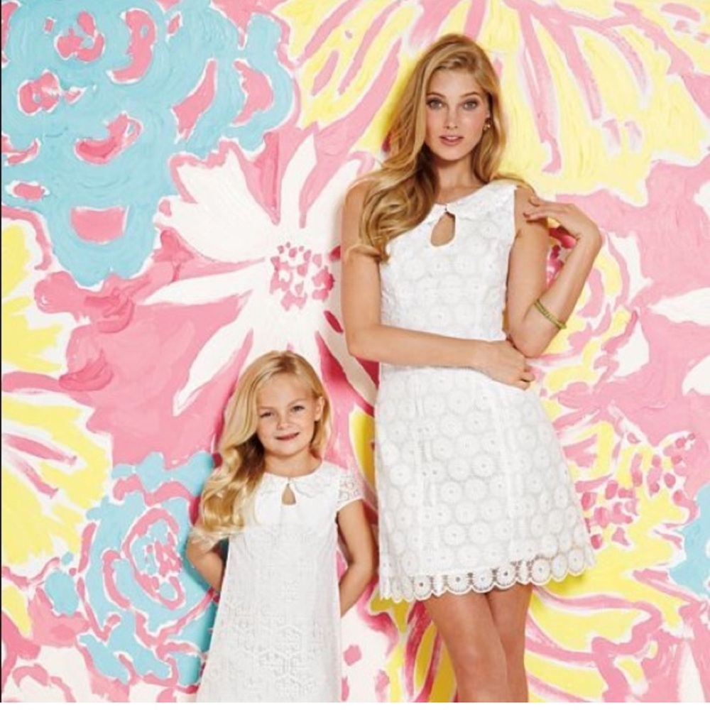 Lilly Pulitzer Nicci Dress Resort White Pinwheel Organza